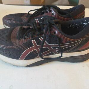 Asics Gel Nimbus 21 Mens Black Red Gold Athletic Shoes Size US 9 1011A257